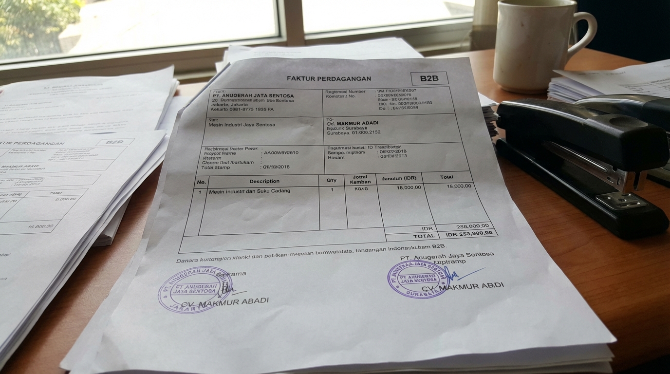 Indonesian commercial invoice for B2B transaction