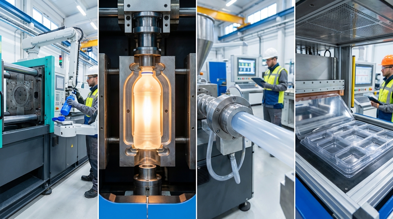 Perbedaan Injection Molding, Blow Molding, Extrusion, & Thermoforming